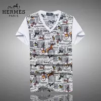 2017 hommes hermes t-shirts mercerized cotton hallrko blanc